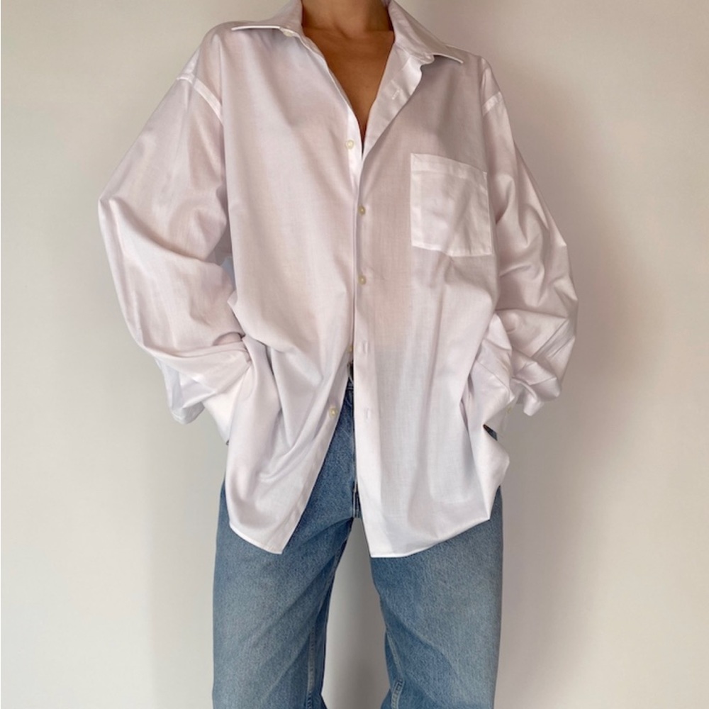 Vintage white oversized button-down shirt